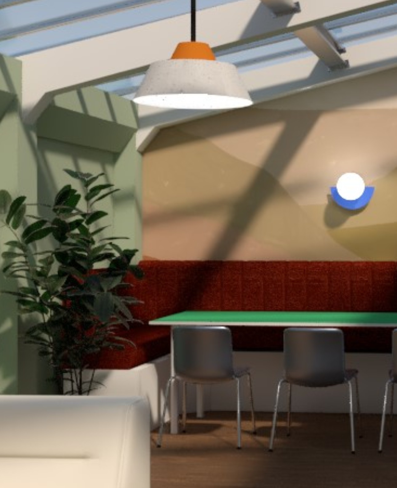 Photo d'une banquette dans salon